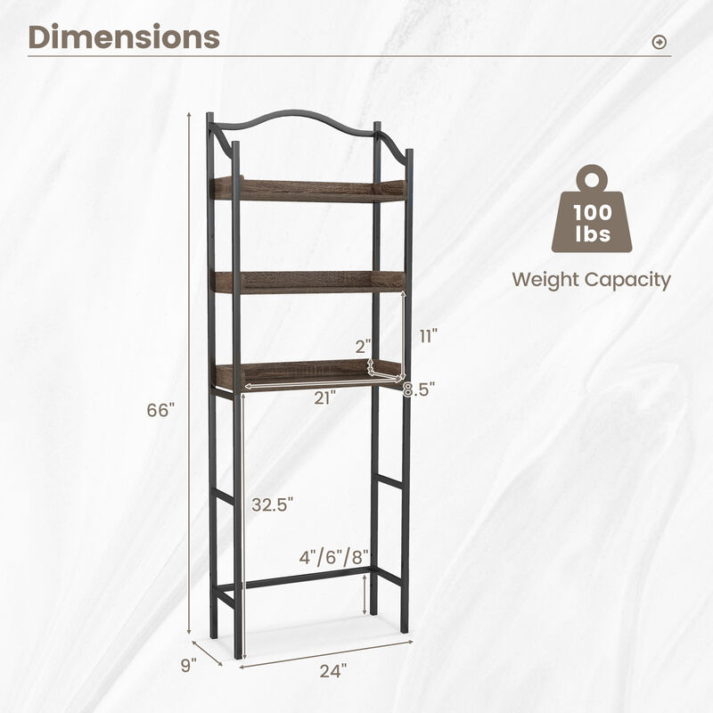 3-Tier Over-The-Toilet Bathroom Spacesaver Storage Rack