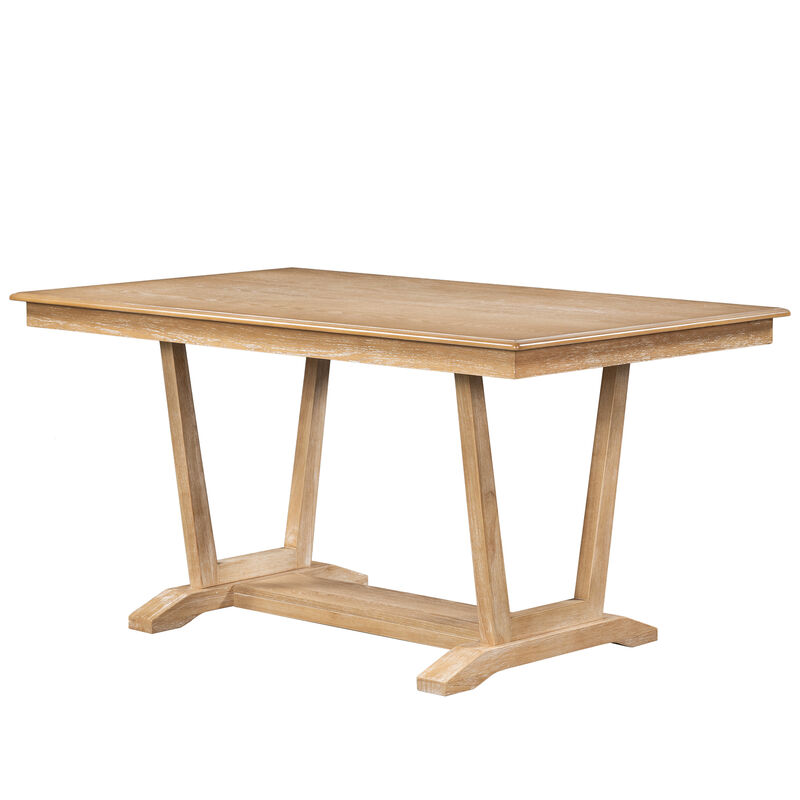 Merax  Rectangular Dining Table Set with 4 Upholstered Chairs