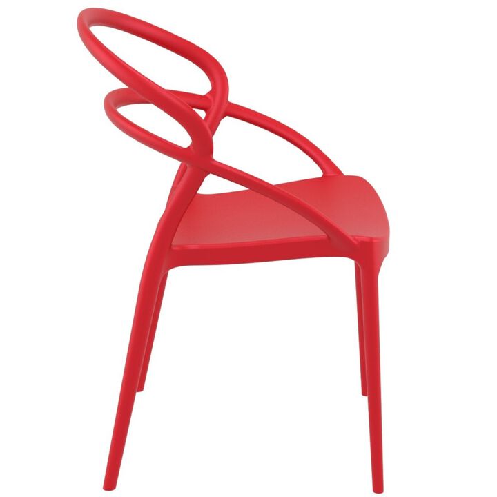 32.25" Black Outdoor Patio Round Dining Chair