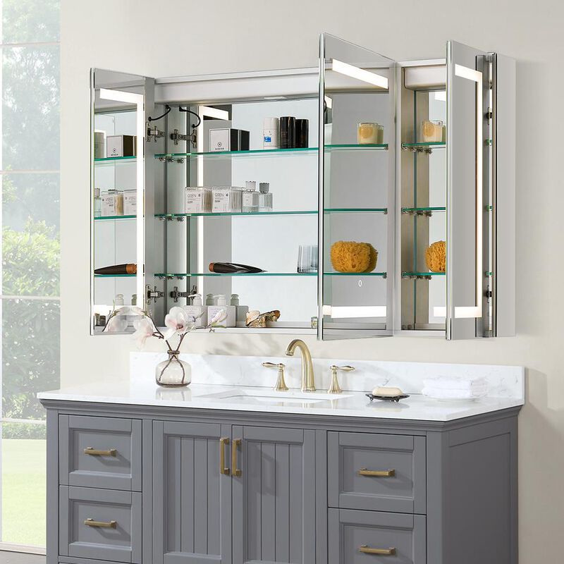 Altair Frameless Surface-Mount/Recessed LED Lighted Bathroom Medicine Cabinet