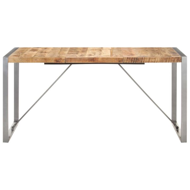 vidaXL Dining Table 63"x31.5"x29.5" Solid Rough Mango Wood