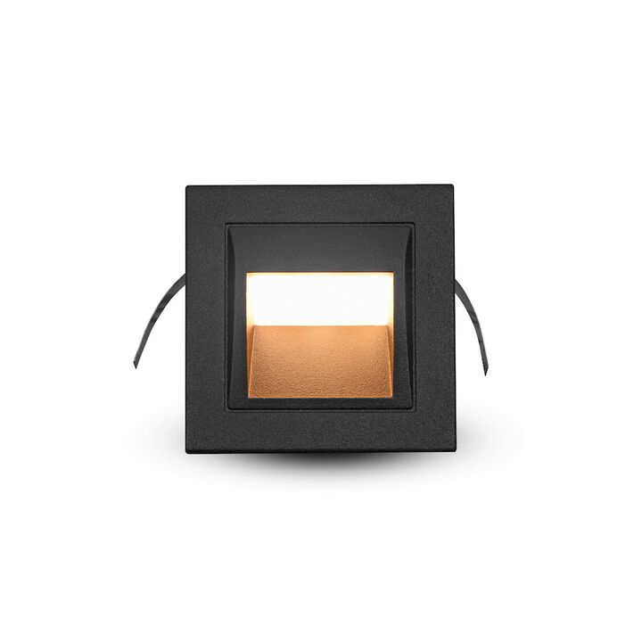 VONN Lighting Low-Voltage 2-Watt Integrated LED Outdoor Steps Light in Matte Black