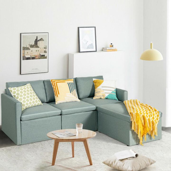 Hivvago Convertible L-Shaped Sectional Sofa Couch with Reversible Chaise
