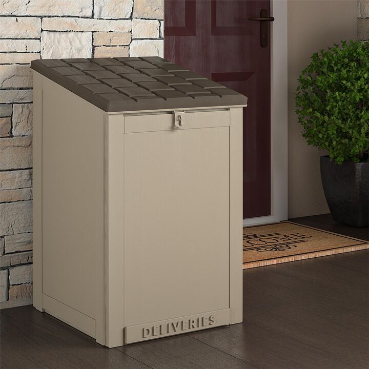 COSCO BoxGuard® Large Package Delivery Storage Box with Lock Loop, Tan
