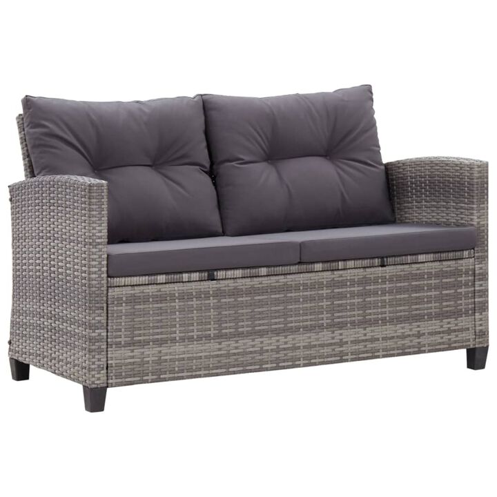 vidaXL 6 Piece Garden Sofa Set with Cushions Poly Rattan Dark Gray