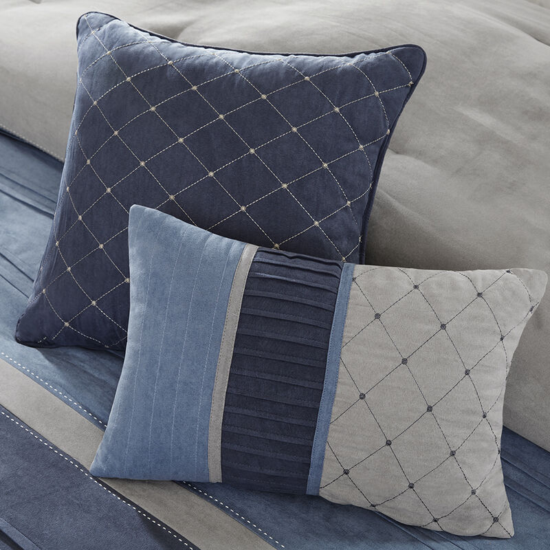 Gracie Mills Conley 7 Piece Suede Pieced Comforter Set
