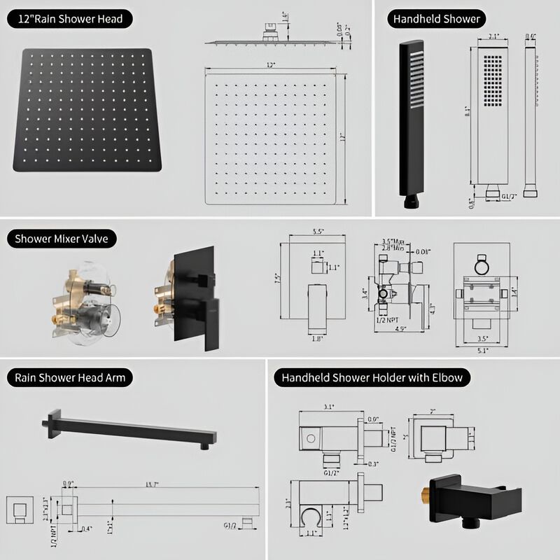 Bathtub Shower Faucet Set,  Rain Shower System with Waterfall Tub Spout