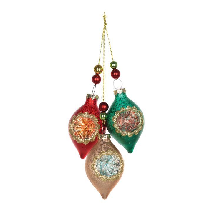 Triple Reflector Christmas Ornament for Holiday Tree Decoration (Set of 12)