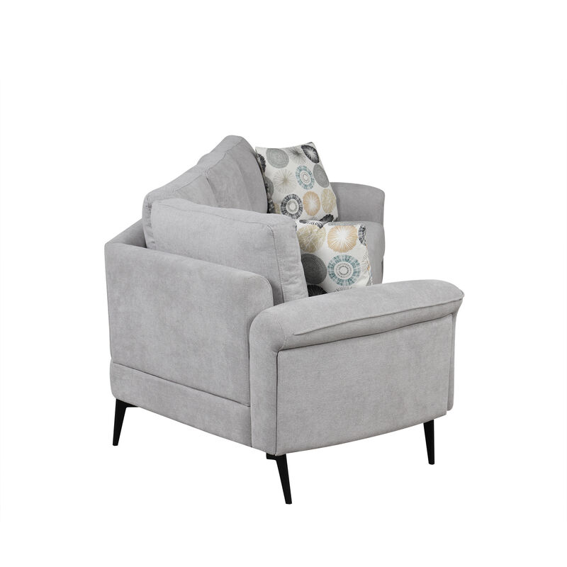 Merax Upholstered 3-seater Sofa Curved Sofa Couch