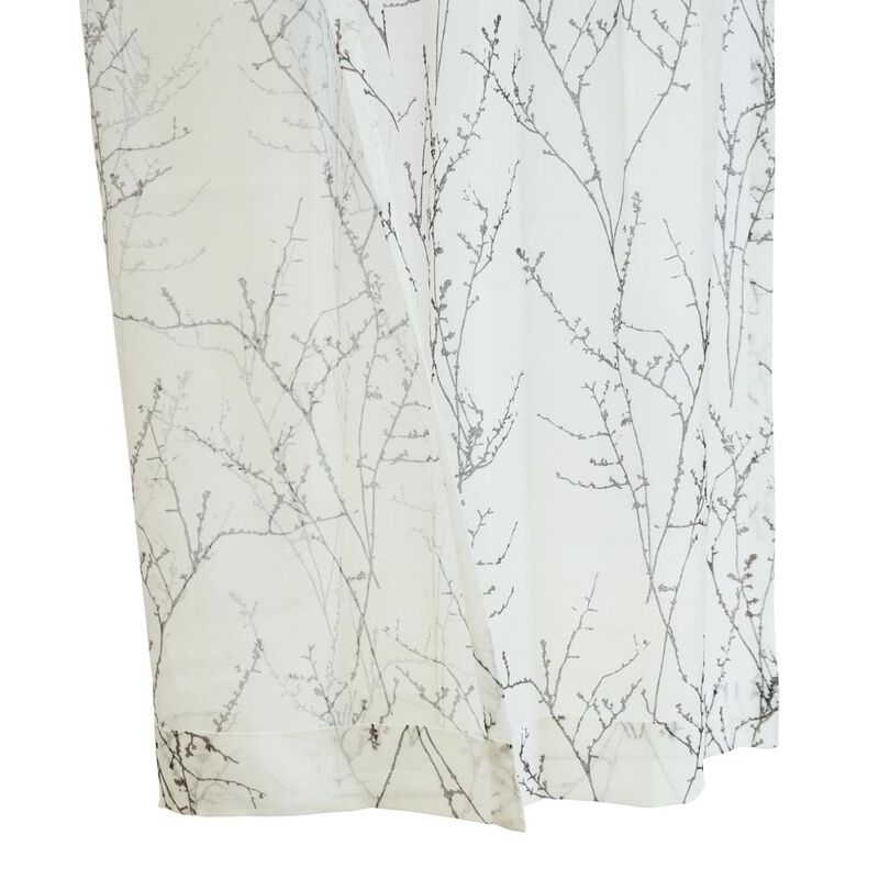 Habitat Liberty Whimsical Branch Motif Light Filtering Grommet Curtain Panel for Livingroom 52" x 63" White