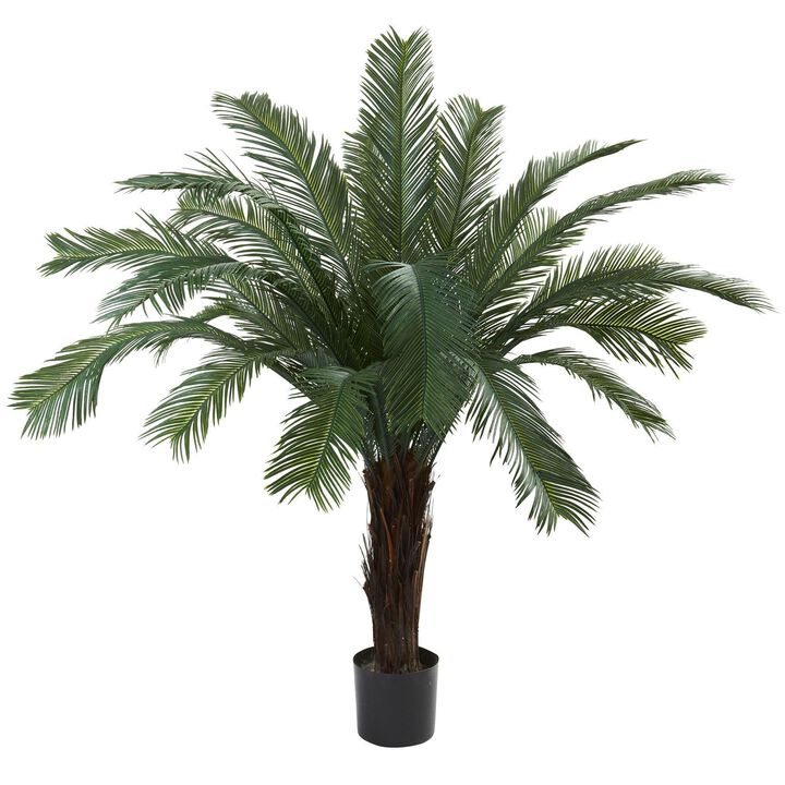 Nearly Natural 5-ft Cycas Tree UV Resistant w/23 Lvs(Indoor/Outdoor)