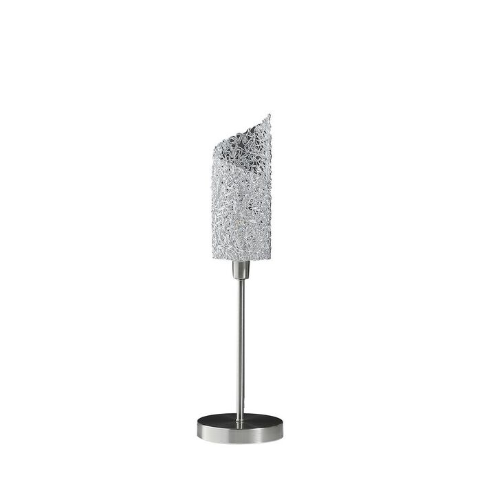 HomeRoots 22” Modern Concave Cylindrical Metal Table Lamp