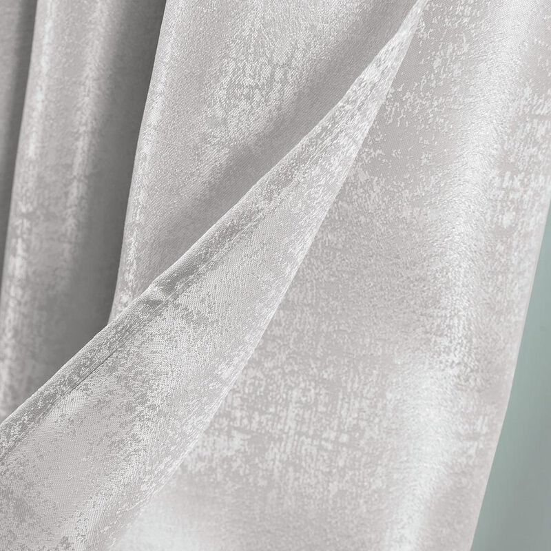 Oliva Gray Nora Embossed Blackout Grommet Panel - 52x90" Silver