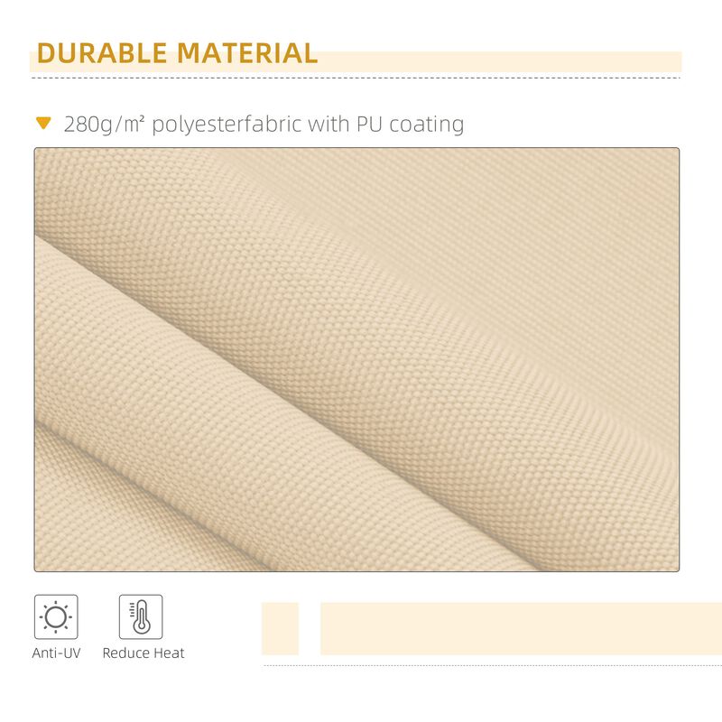 Extended Beige Awning: 13'x8' Adjustable Manual Retractable Sun Shade