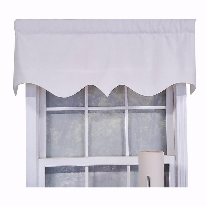RLF Home Luxurious Modern Design Classic Soft Rayon Regal Style Window Valance 50" x 17" Off White