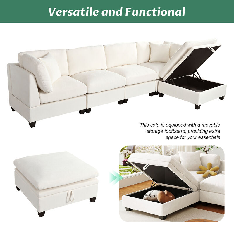 Merax Modular Sectional Sofa with 2 Hidden Cup Holders