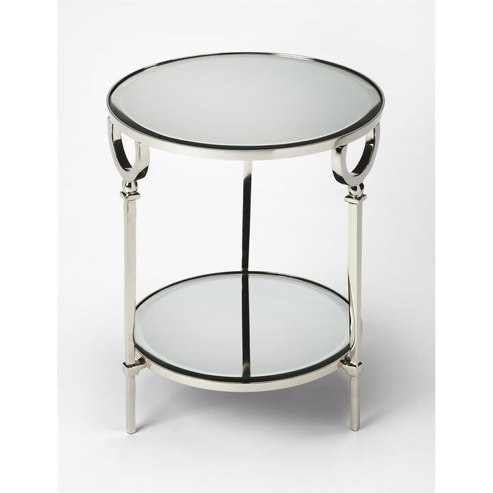 Metal & Mirror End Table, Belen Kox