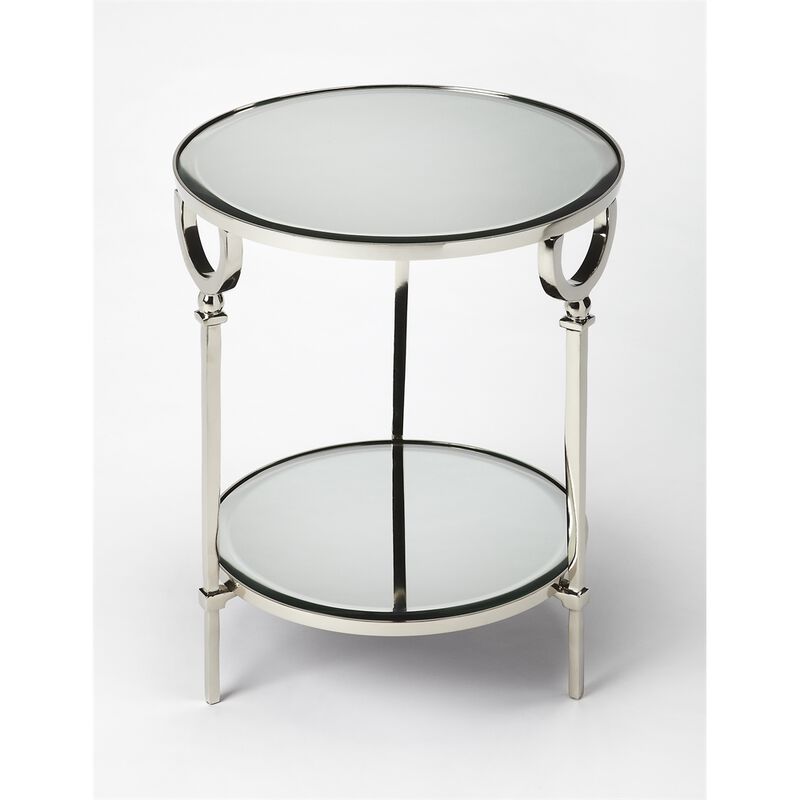 Metal & Mirror End Table, Belen Kox