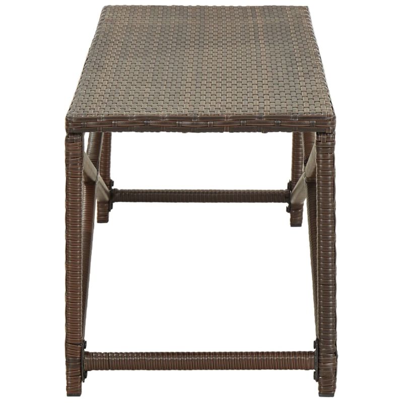 vidaXL Garden Bench 47.2" Poly Rattan Brown
