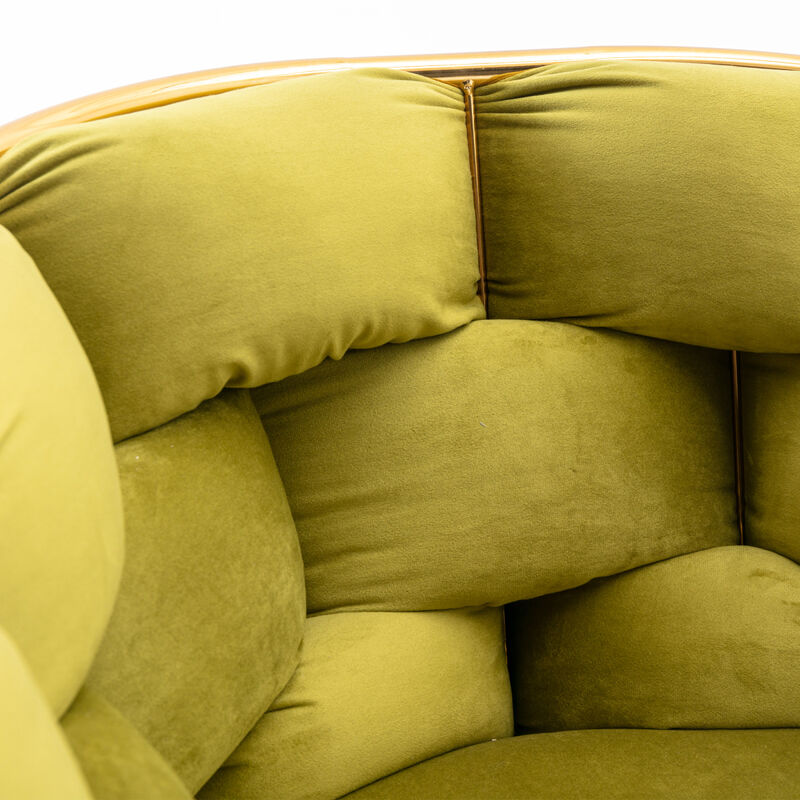 Olive Green Velvet Leisure Sofa Chair