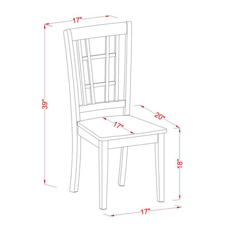 Nicoli Dining Chair with Wood Seat buttermilk & brown finish, Set of 2