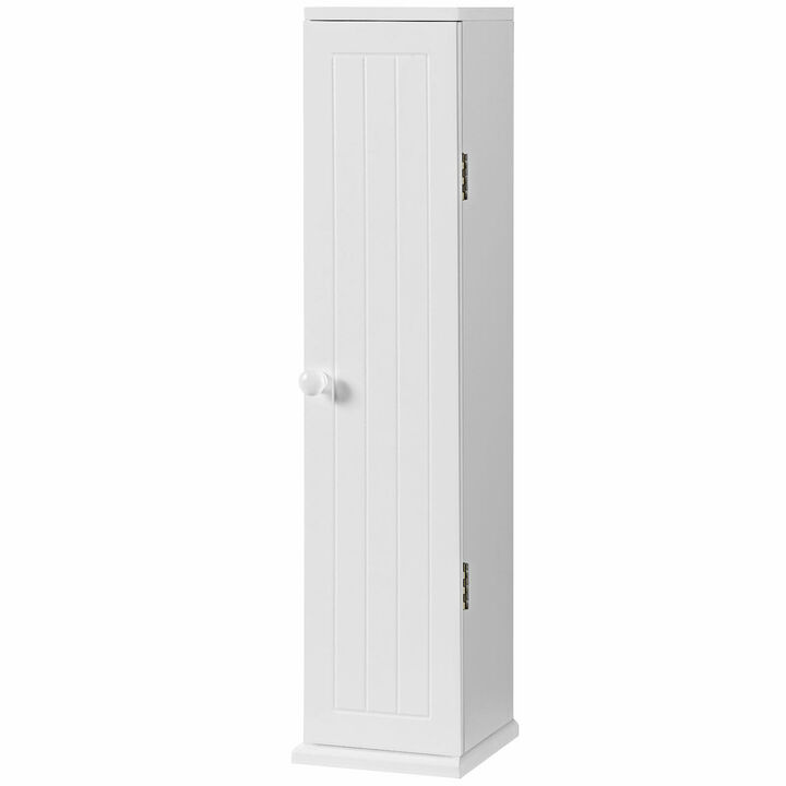Costway Toilet Tissue Storage Tower Bathroom Storage Floor Cabinet w/ 4 Shelves
