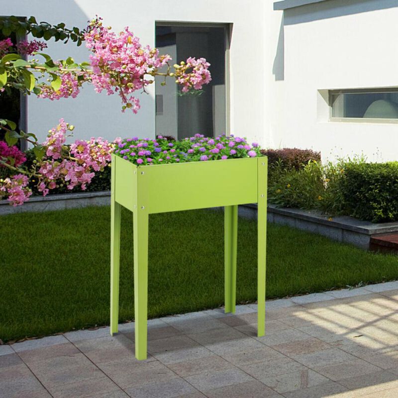 Hivvago 24.5 x 12.5 Inch Outdoor Elevated Garden Plant Flower Bed