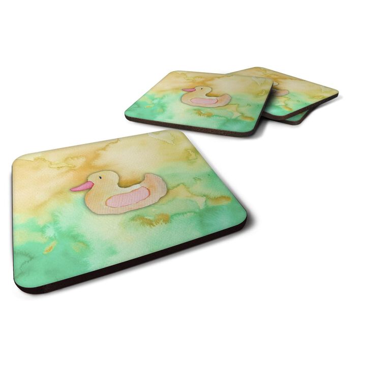 Caroline's Treasures Rubber Duckie Watercolor Decorative coasters, 3.5, Multicolor