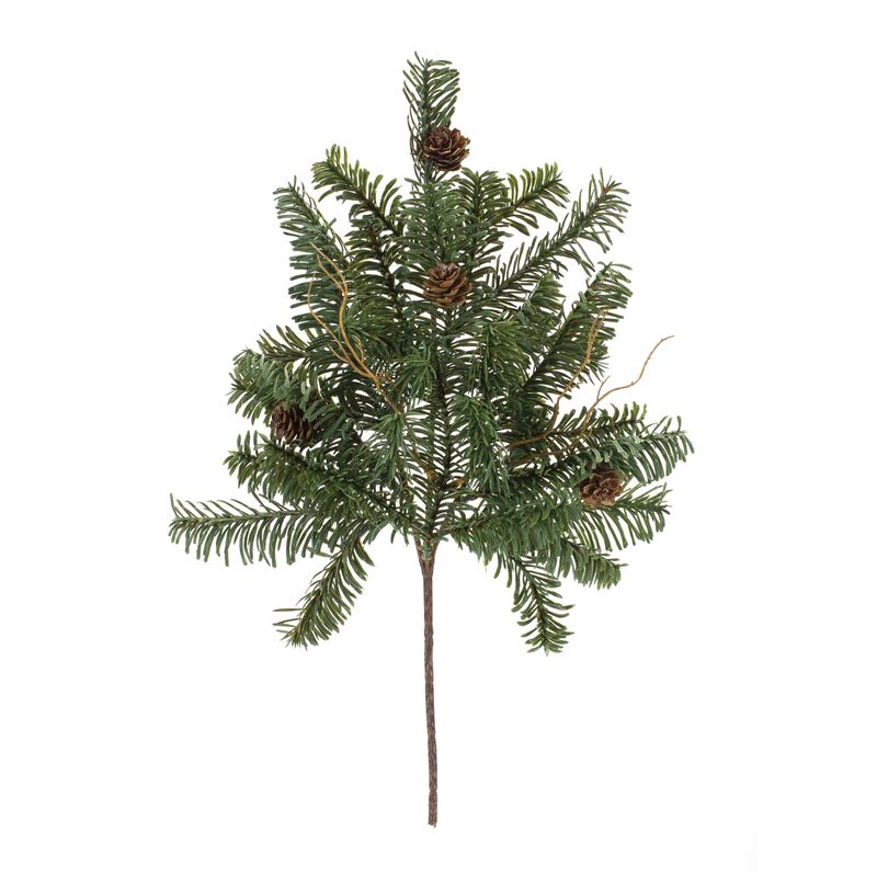Pine Stem Set of 6 – Plastic Christmas Decorations for Home, Table, and Winter Display