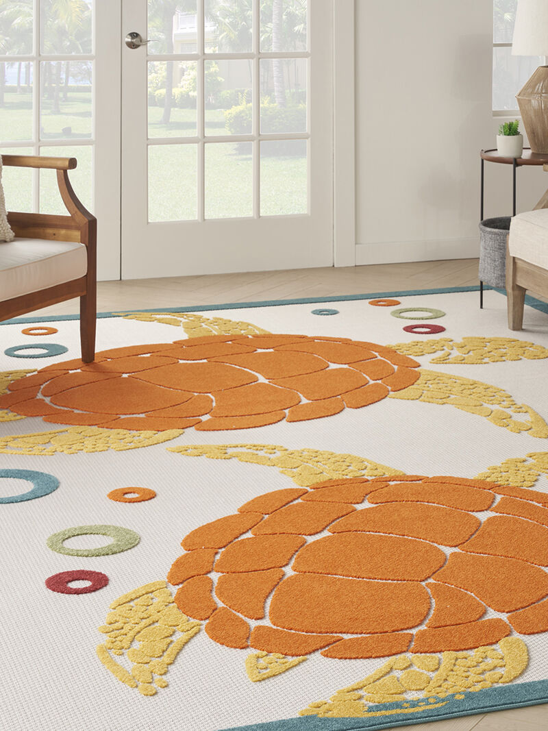 Aloha ALH27 Teal/Multicolor 6' x 9' Rug