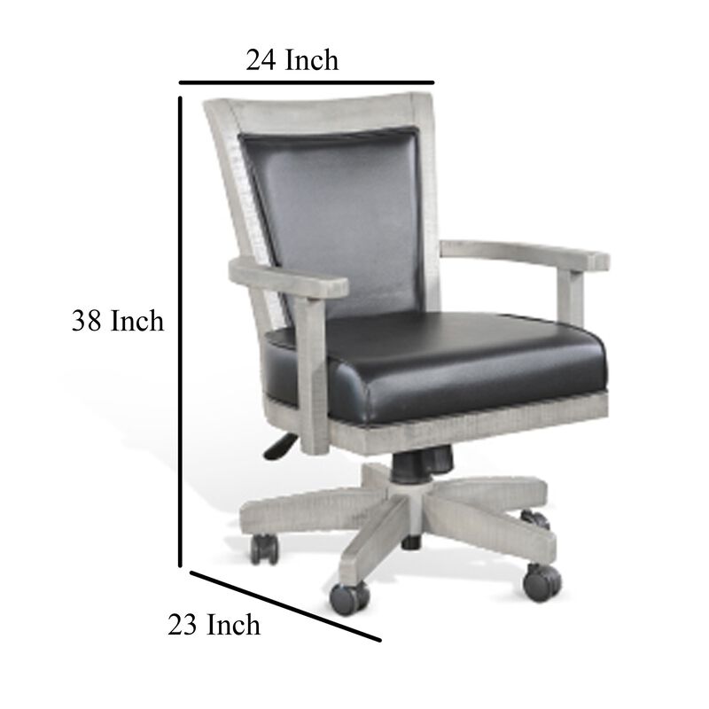 Zeka Game Chair with Wheels, Tilt, Swivel and Gas Lift, Gray Mahogany - Benzara