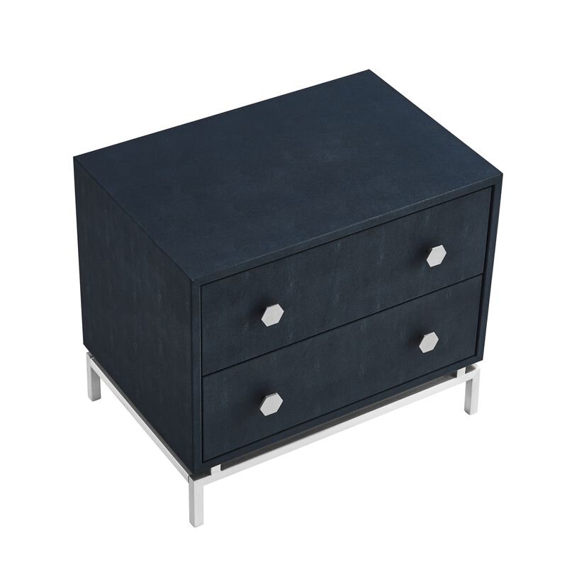 Nicole Miller Emmi Faux Shagreen Side Table