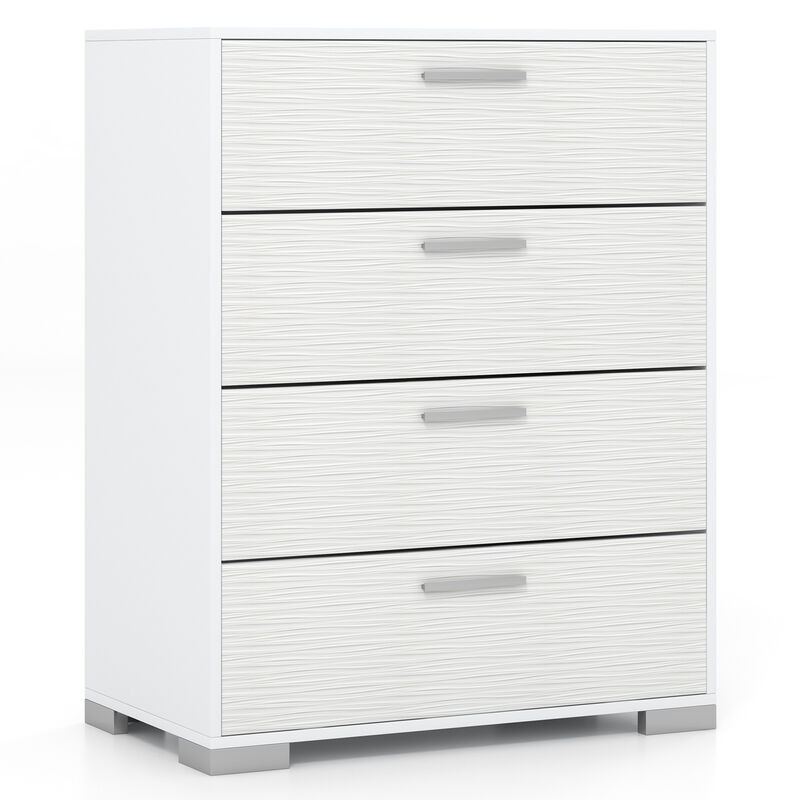 4 Drawer Storage Cabinet with Metal Legs Handles with Anti-Toppling Devices