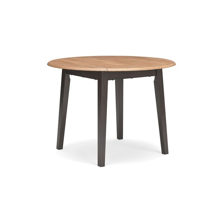 Gasy Dining Table, Extendable 26-42 Inch, Dark Brown Wood, 2 Leaves - Benzara
