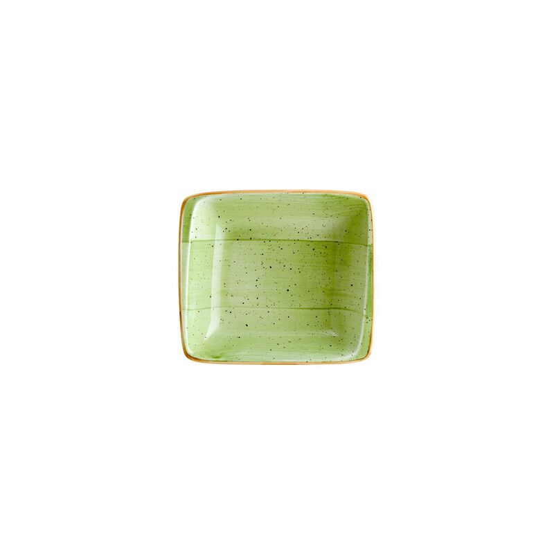 Therapy 7.5" x 6.5" x h:2" 20 oz. Square Green Porcelain Bowl