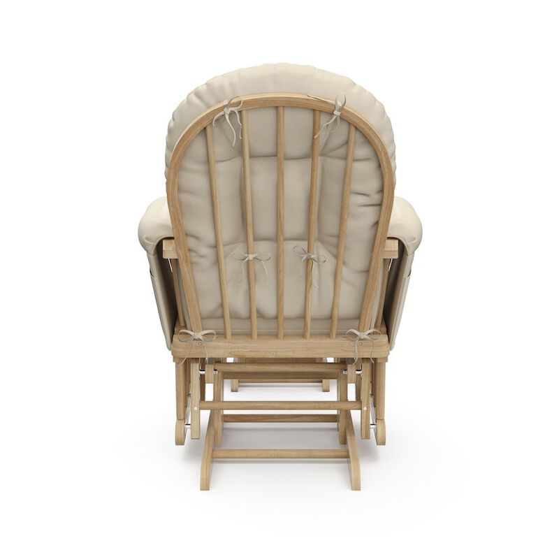 Storkcraft Hoop Glider and Ottoman - Natural with Beige