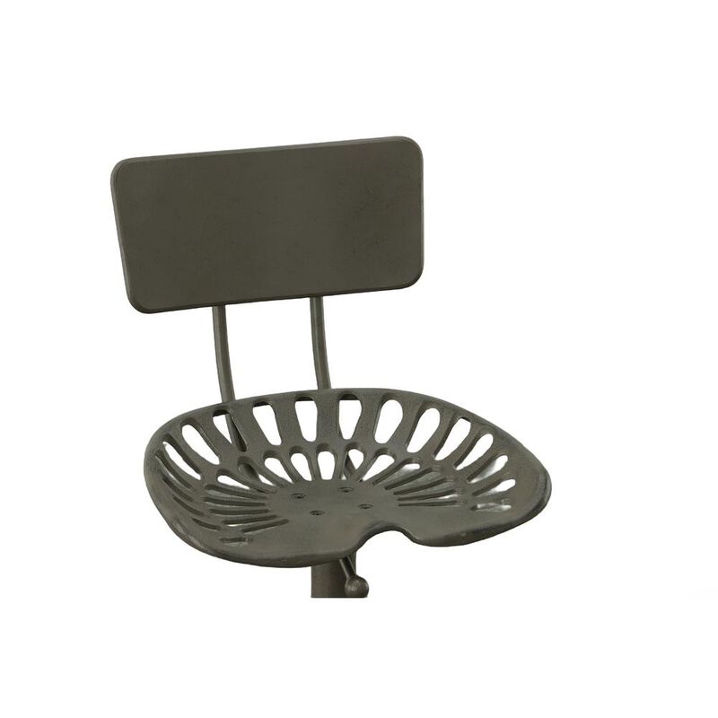 Carolina Living August Tractor Seat Barstool with Back - Industrial