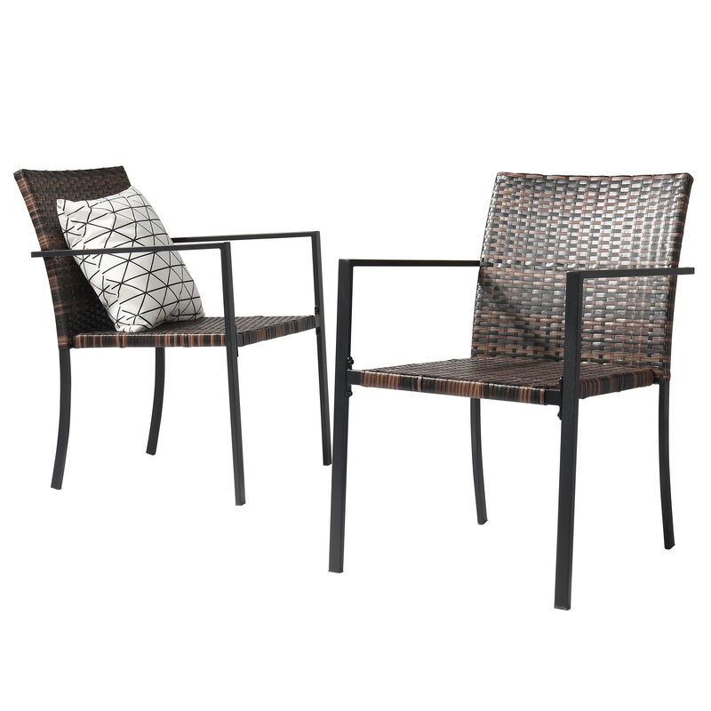 Set of 2 Stackable Outdoor Dining Chairs – Space-Saving Patio Seating for Garden & Deck