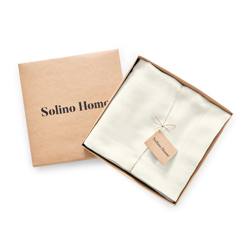 Solino Home 100% Pure Linen Tablecloth | Sonoma Hemstitch