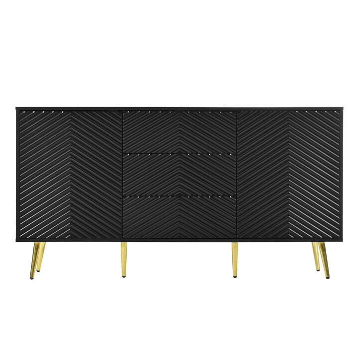 Merax Modern Sideboard with Geometric Line Design