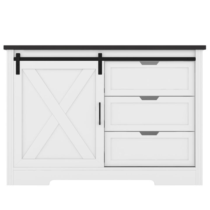 Merax Dining Sideboard Storage Cabinet with Silent Sliding Doors