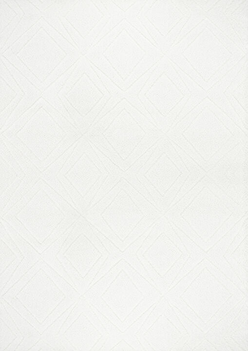 Pasargad Home Turkish Shaggy Design Ivory Area Rug- 7' 8'' X 10' 1''