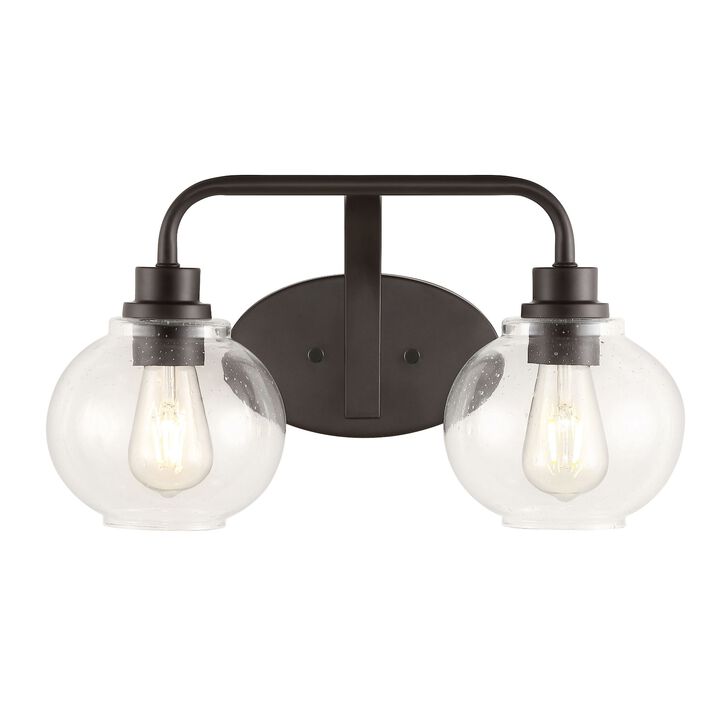 Sandrine Iron/Seeded Glass Cottage Rustic LED Vanity Light