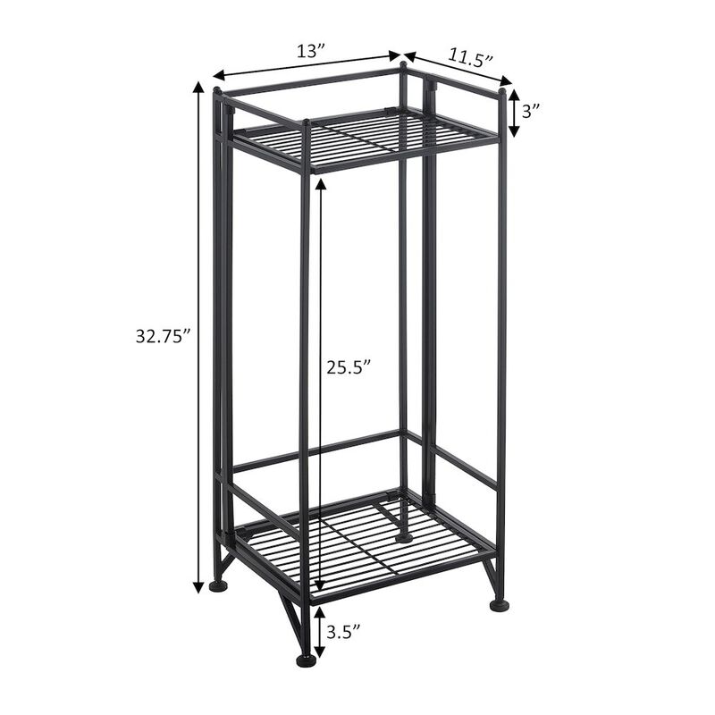 Convenience Concepts Xtra Storage 2 Tier Tall Folding Metal Stand