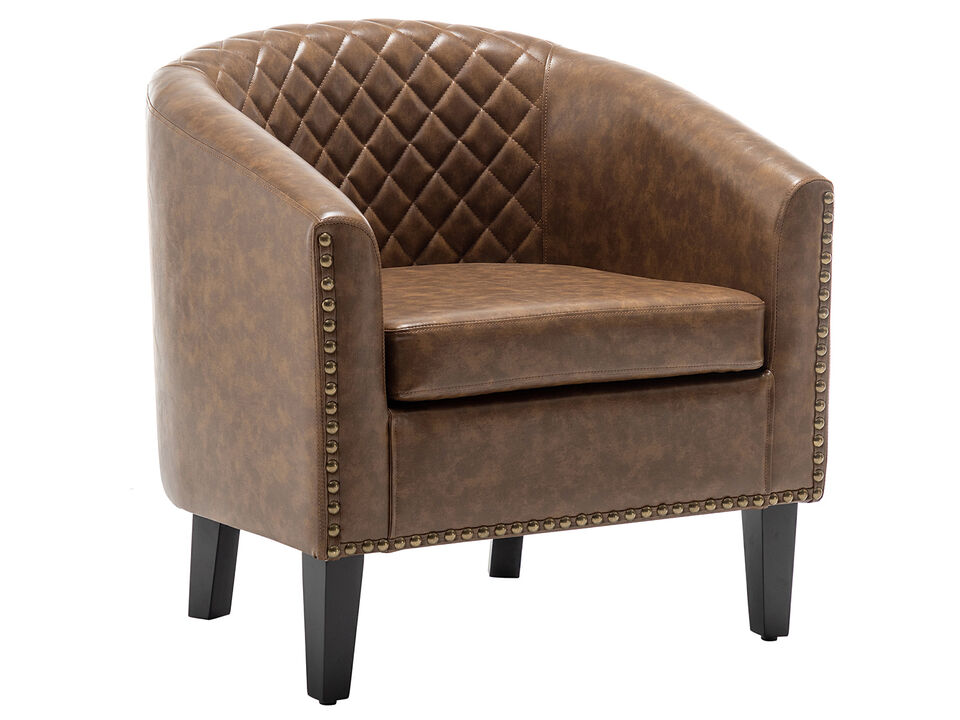 Logan Faux Leather Tufted Club Chair