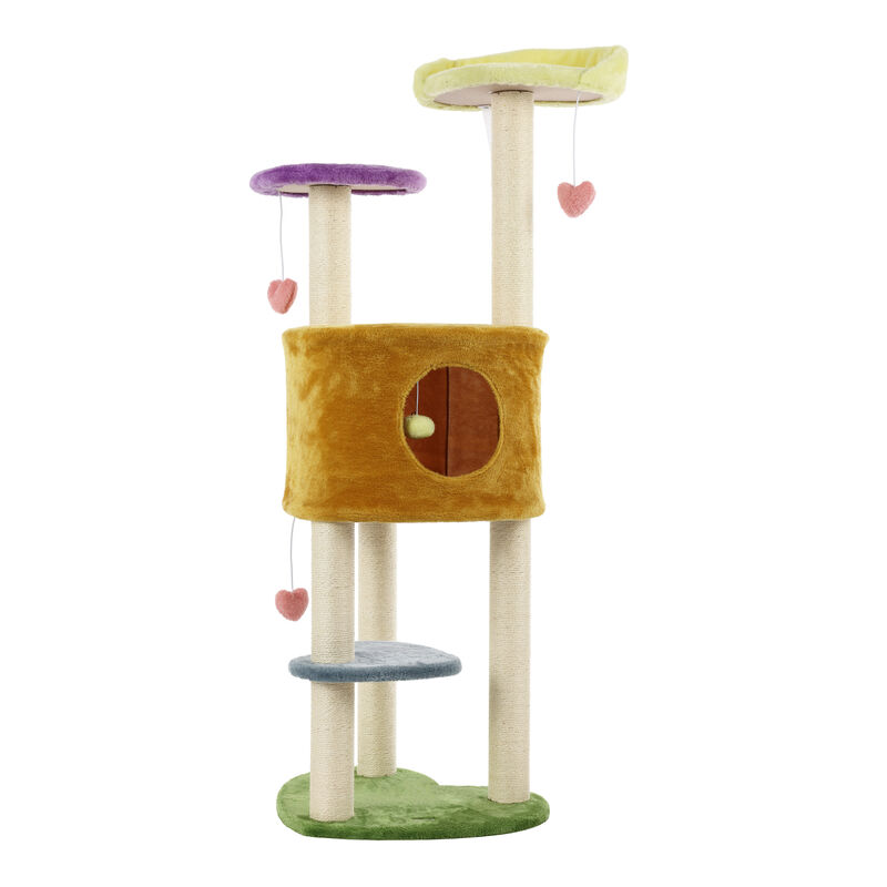 Aisling 4-Tier Modern Sisal Heart Cat Tree with Scratching Posts