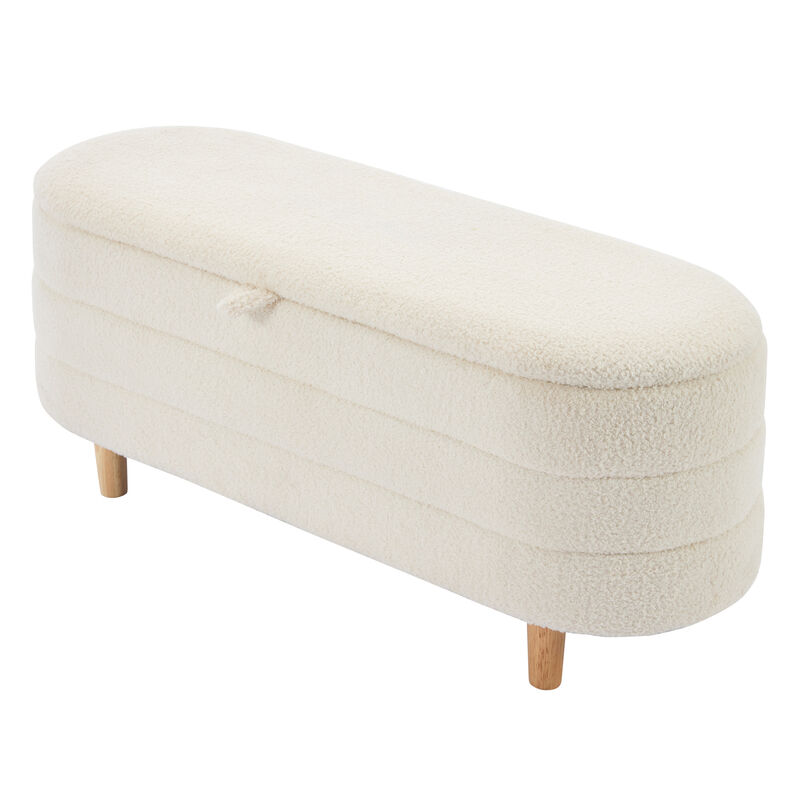 Merax Fabric Storage Ottoman Bench for Bedroom