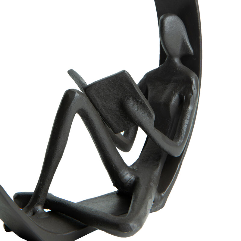 Encircled Reader Iron Sculpture