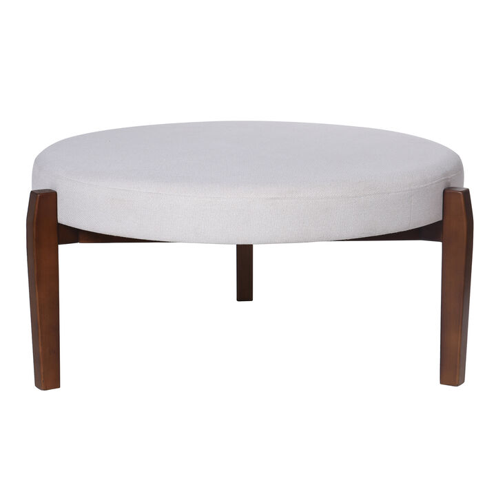 White 3 Legged Ottoman