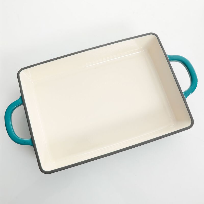 Crock Pot Artisan 13 in. Enameled Cast Iron Lasagna Pan in Teal Ombre